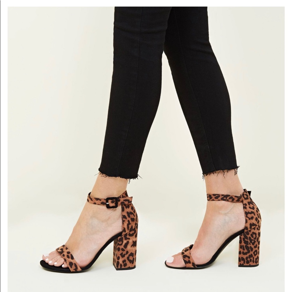 New Look Cheetah Print Open Toe Heels